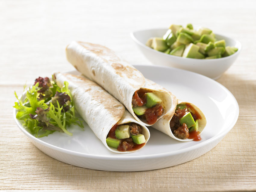 Beef Wrap with Tomatoes and Avocado